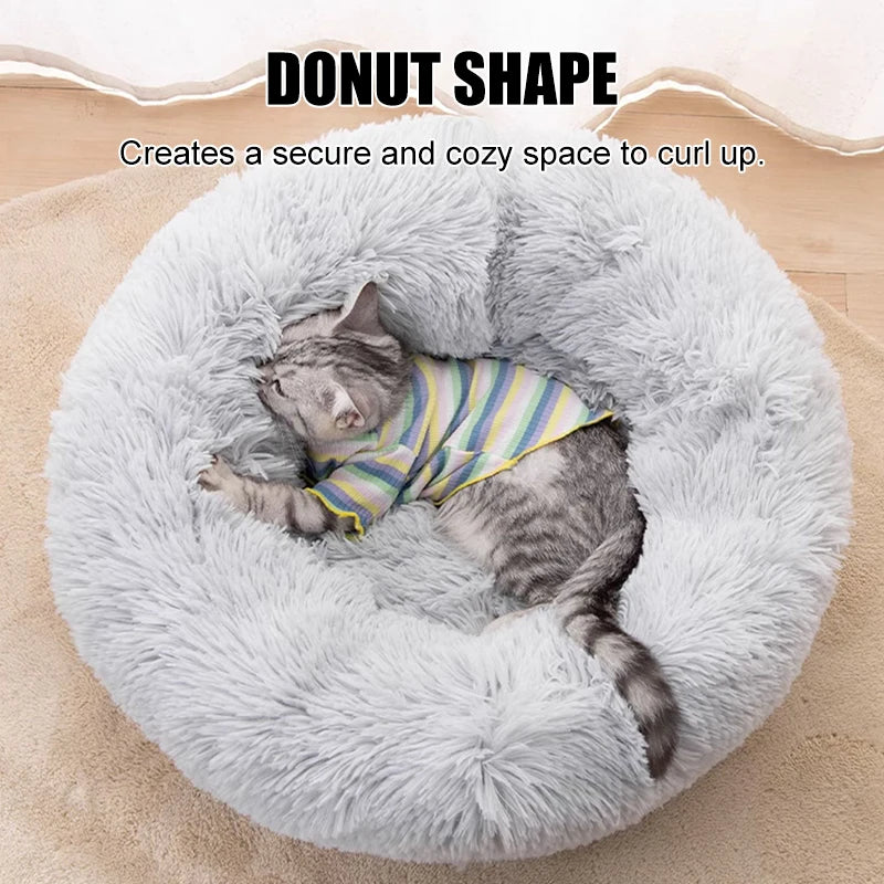Large Fluffy Round Pet Bed – 40-100cm