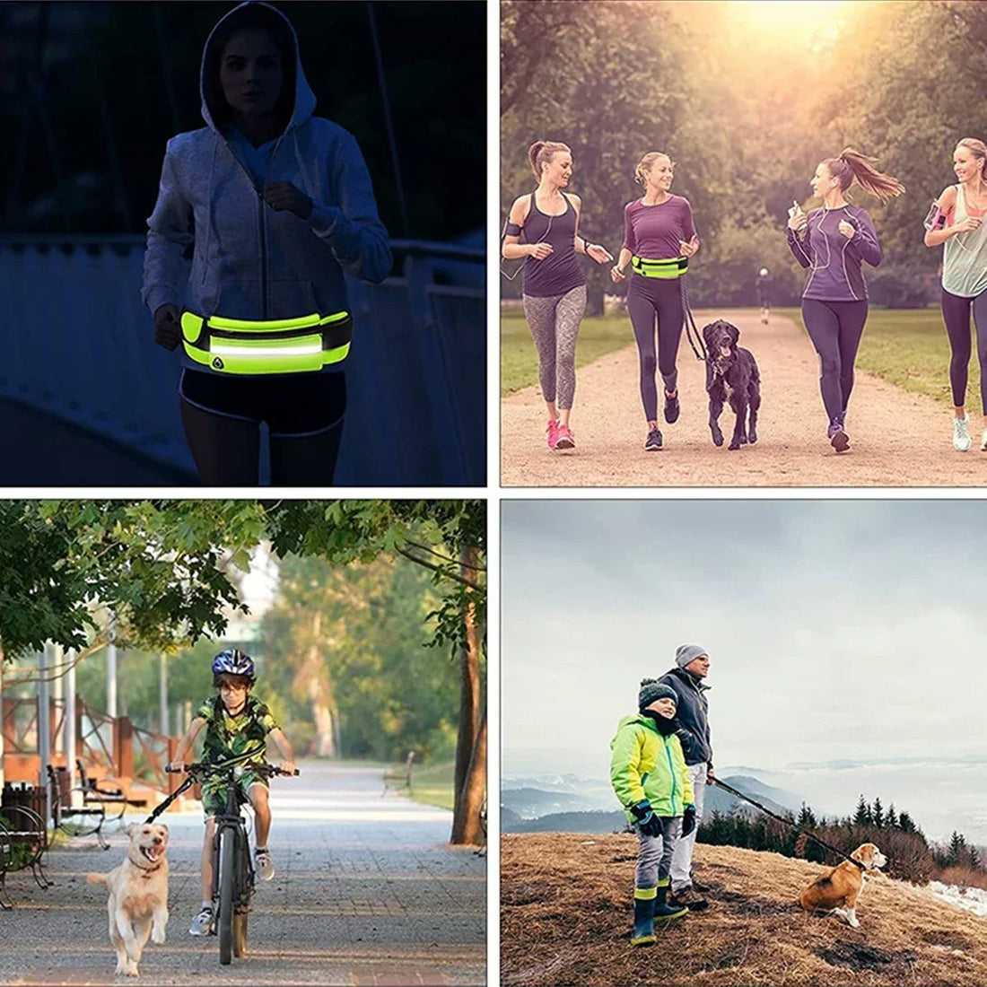 Hands-Free Reflective Dog Leash with Waist Bag