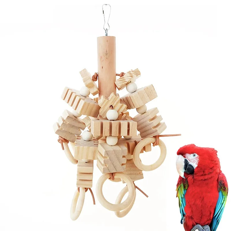 8pcs Parrot Bird Toy Set with Bells & Swings