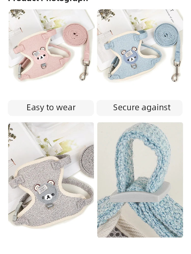 Adjustable Breathable Pet Vest Harness for Small Dogs & Cats