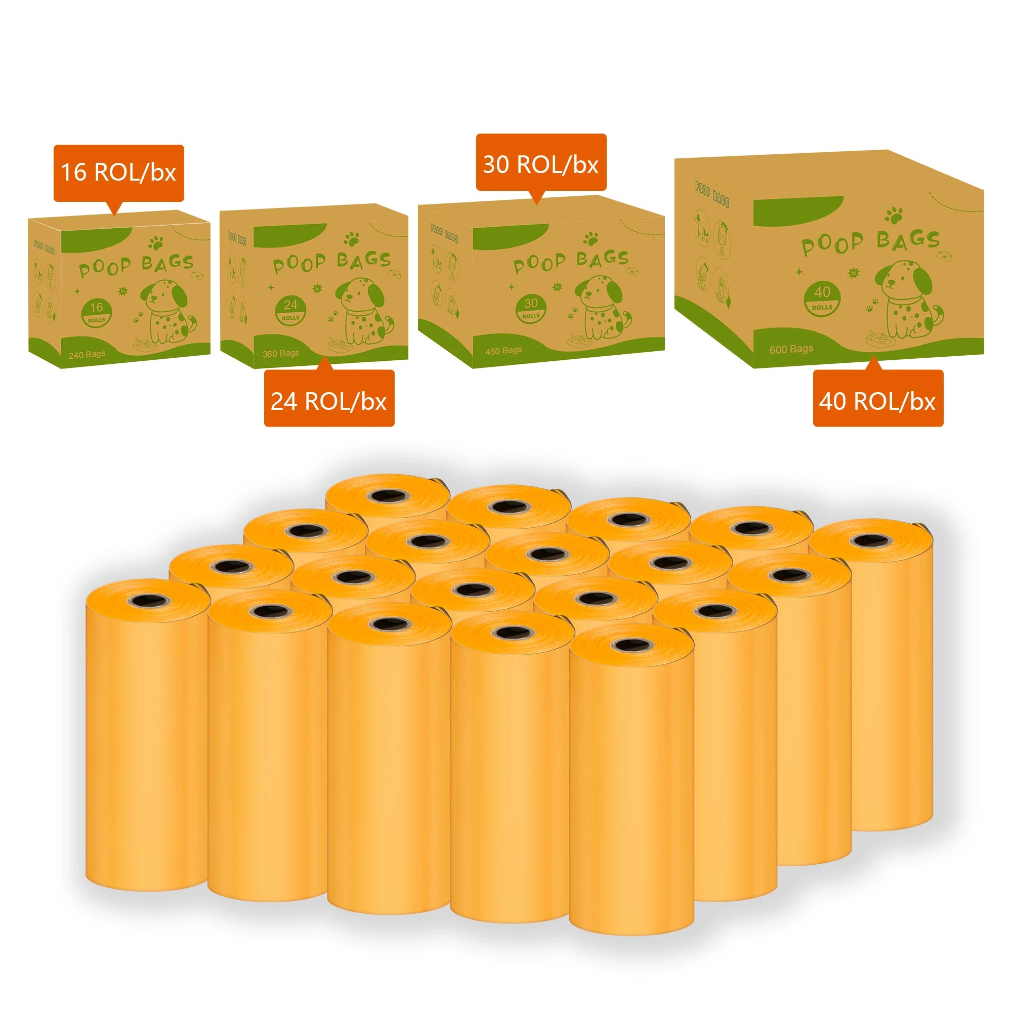 Orange Scented EPI Pet Poop Bags