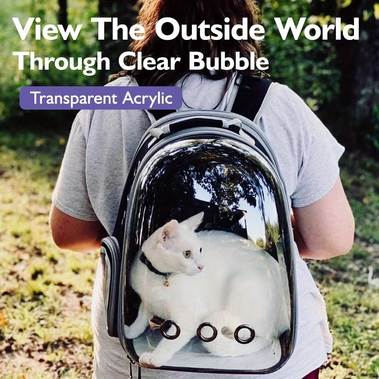 Pet Bubble Backpack Carrier – Breathable Travel Bag for Cats & Small Dogs