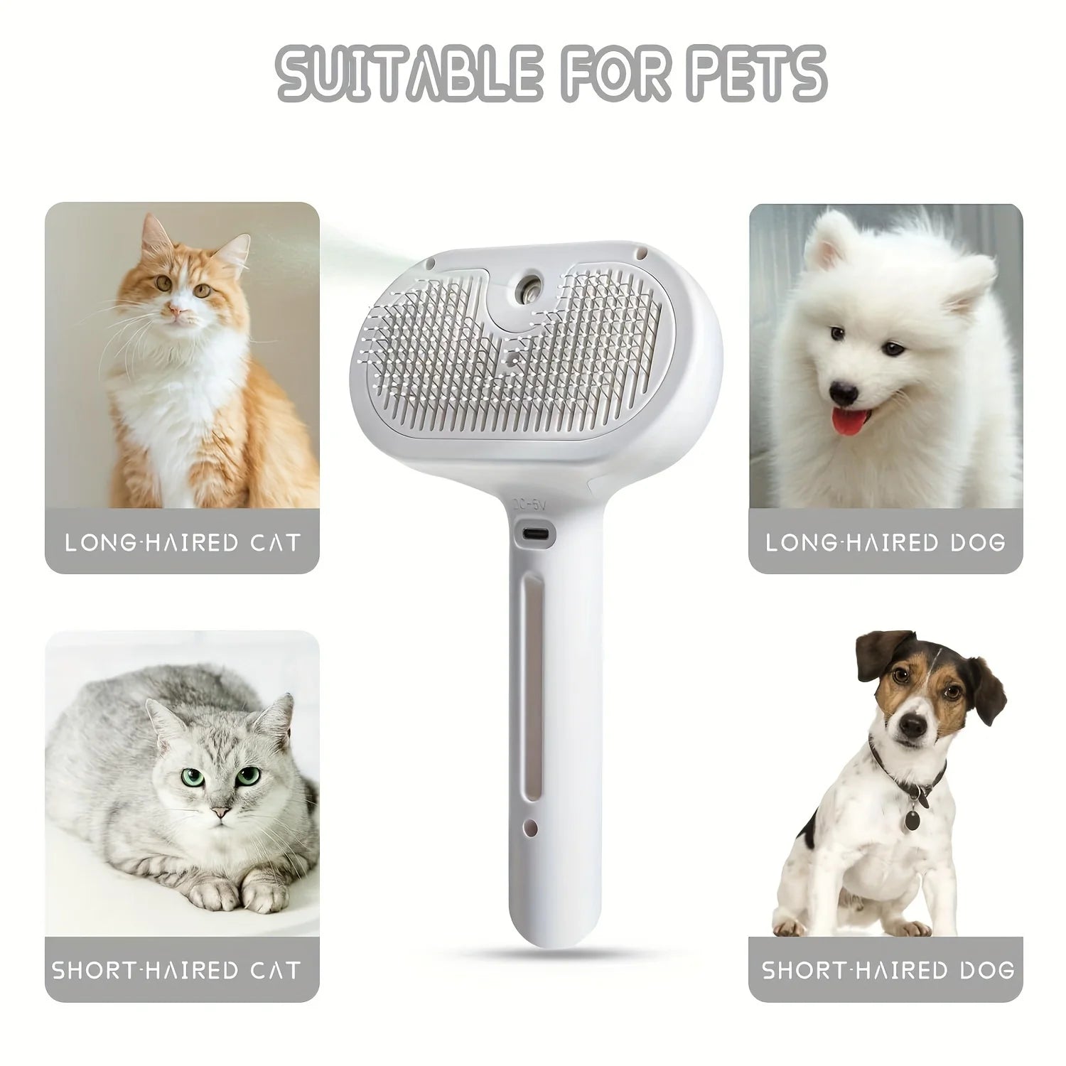 Pet Spray Hair Comb with Dematting & Mist Function