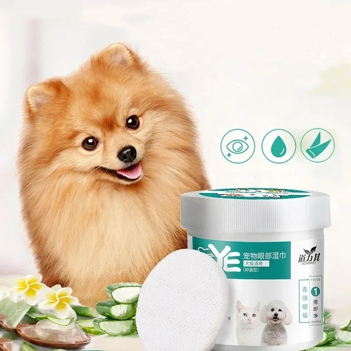 130Pcs Pet Eye Wipes – Tear Stain Remover for Dogs & Cats