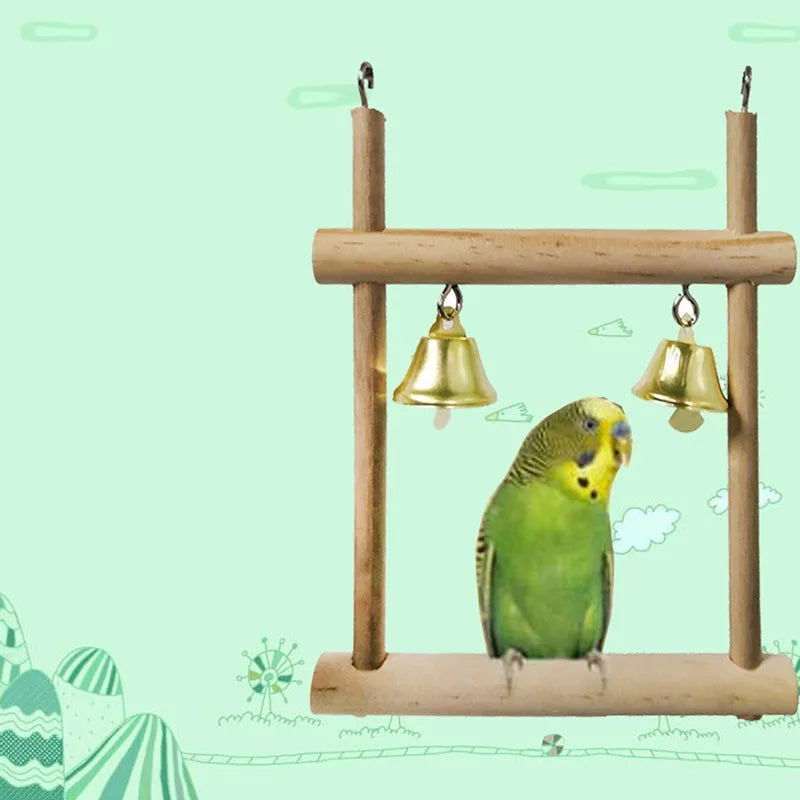8pcs Parrot Bird Toy Set with Bells & Swings