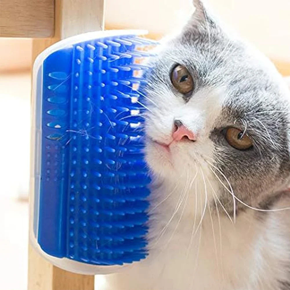 Cat Self-Grooming Wall Brush with Catnip