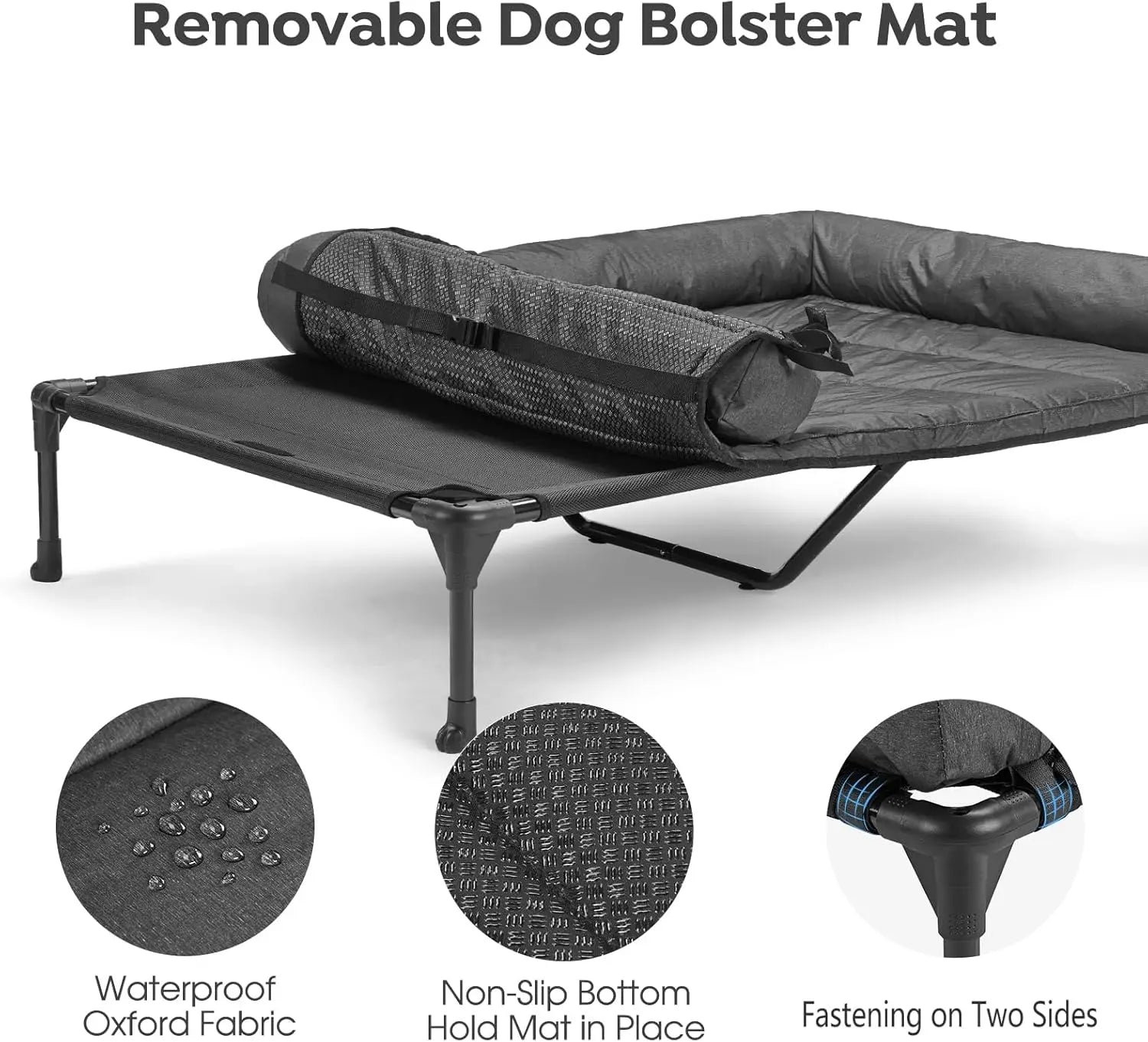 Veehoo Cooling Elevated Dog Bed with Pillow-Top Mat
