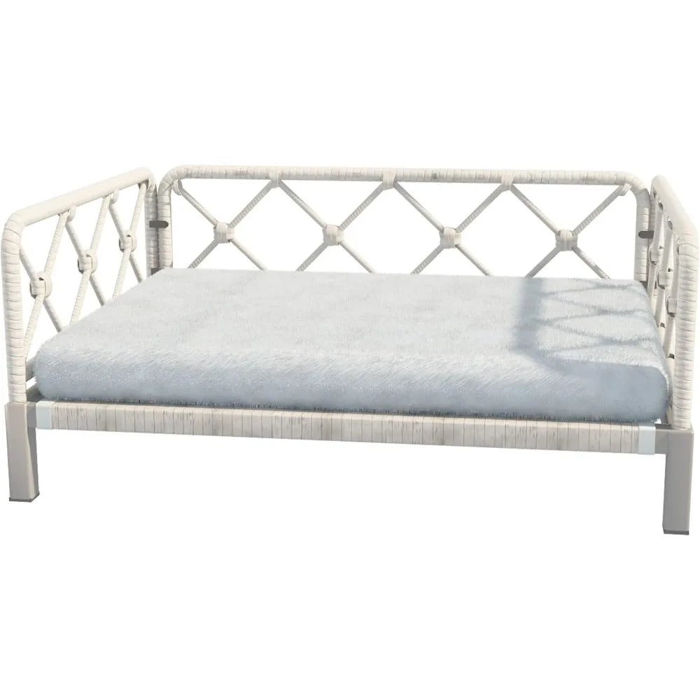 Wicker Dog Bed with 2” Cushion – Grey