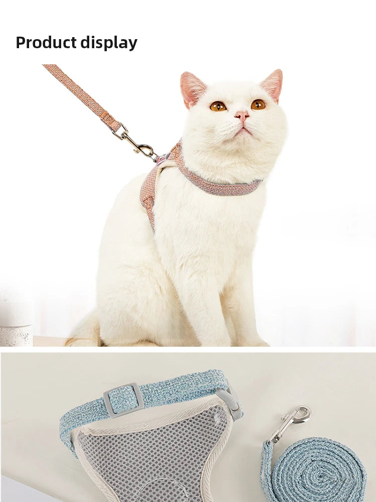 Adjustable Breathable Pet Vest Harness for Small Dogs & Cats