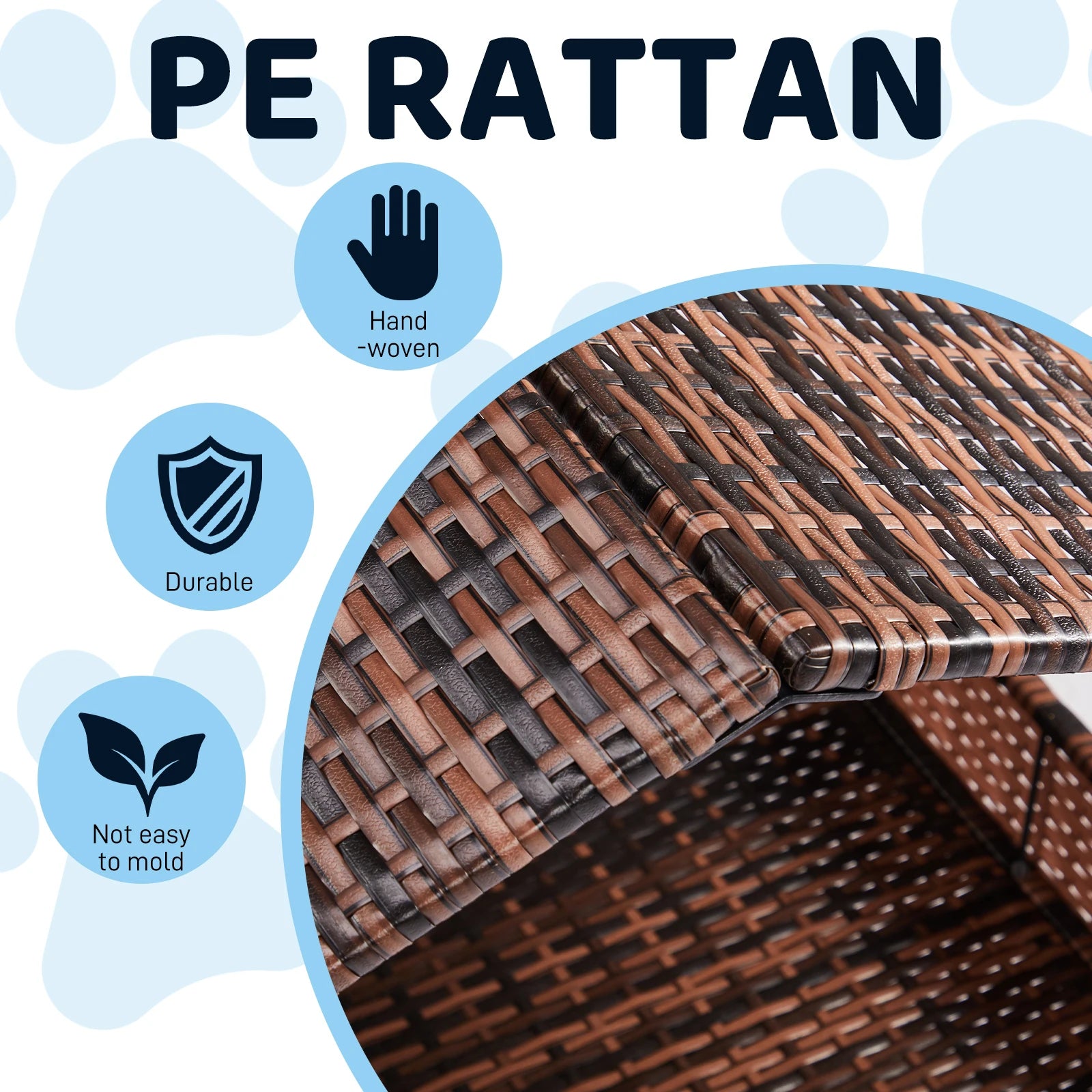 Wicker Elevated Dog House with Canopy