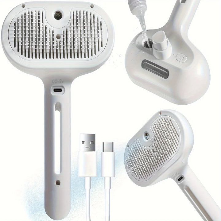 Pet Spray Hair Comb with Dematting & Mist Function